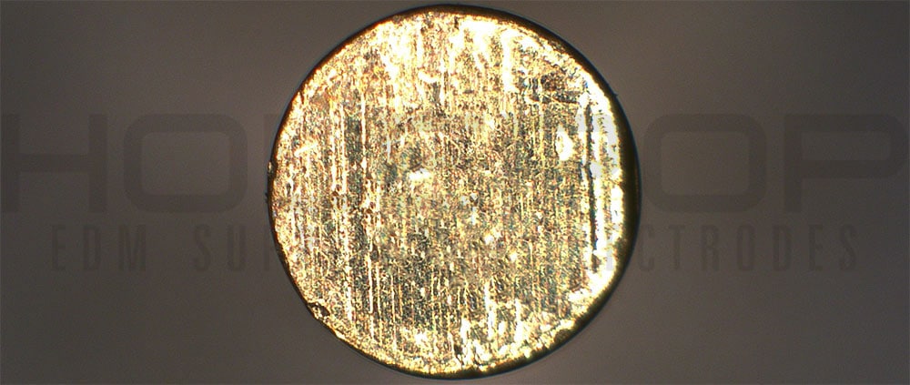 cross section image of a brass single hole EDM elctrode/tube