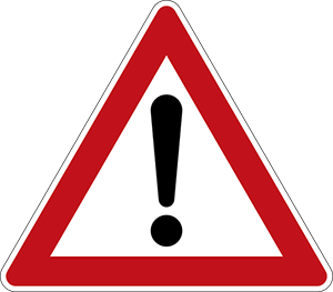 A German caution sign.