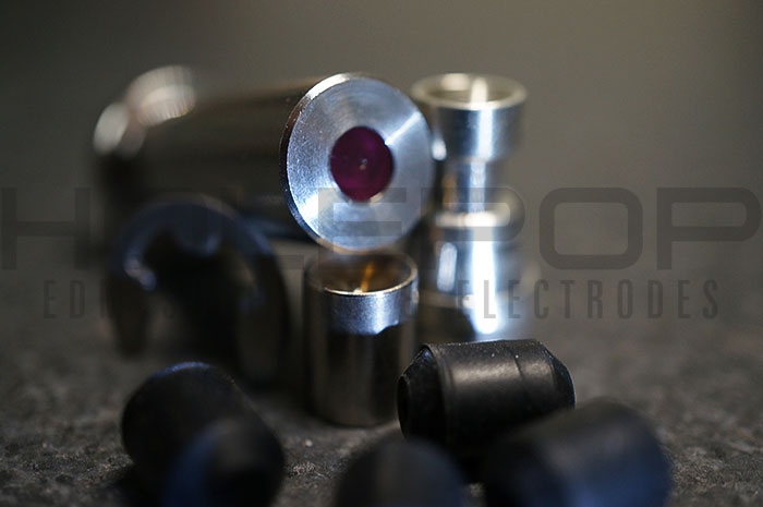 Agie-Charmilles EDM guide set with sapphire components.